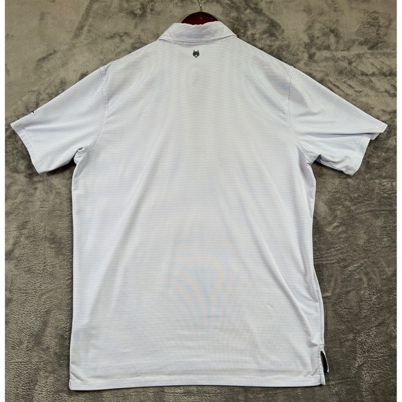 Greyson Performance Polo Golf Shirt Mens XL Blue Stripe Short Sleeve - Picture 2 of 9